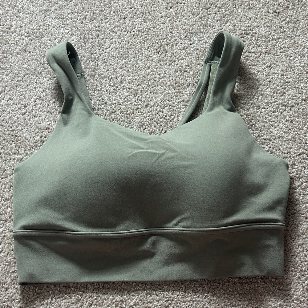 Nike Seamless Olive Green Supportive Sports Bra